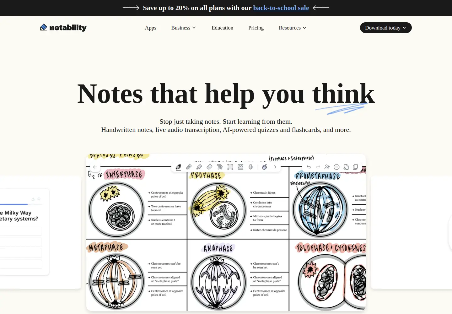 Screenshot of notability.com