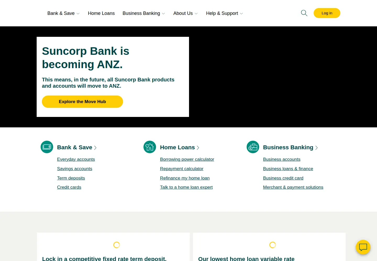 Captured homepage of suncorpbank.com.au in the current scan