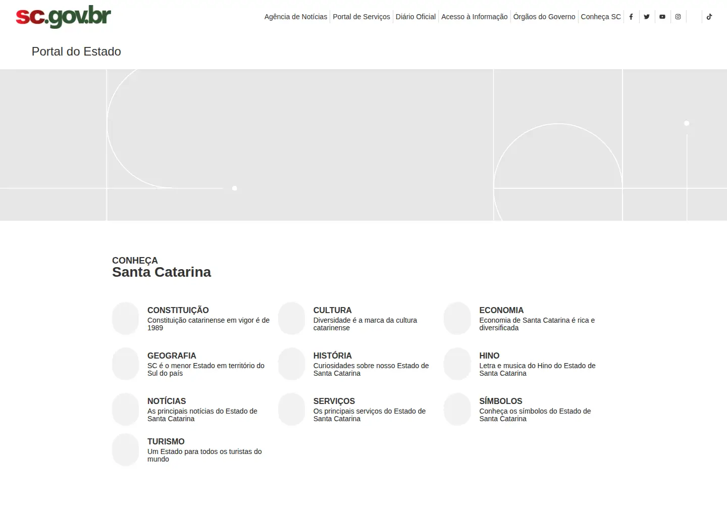 Screenshot of estado.sc.gov.br