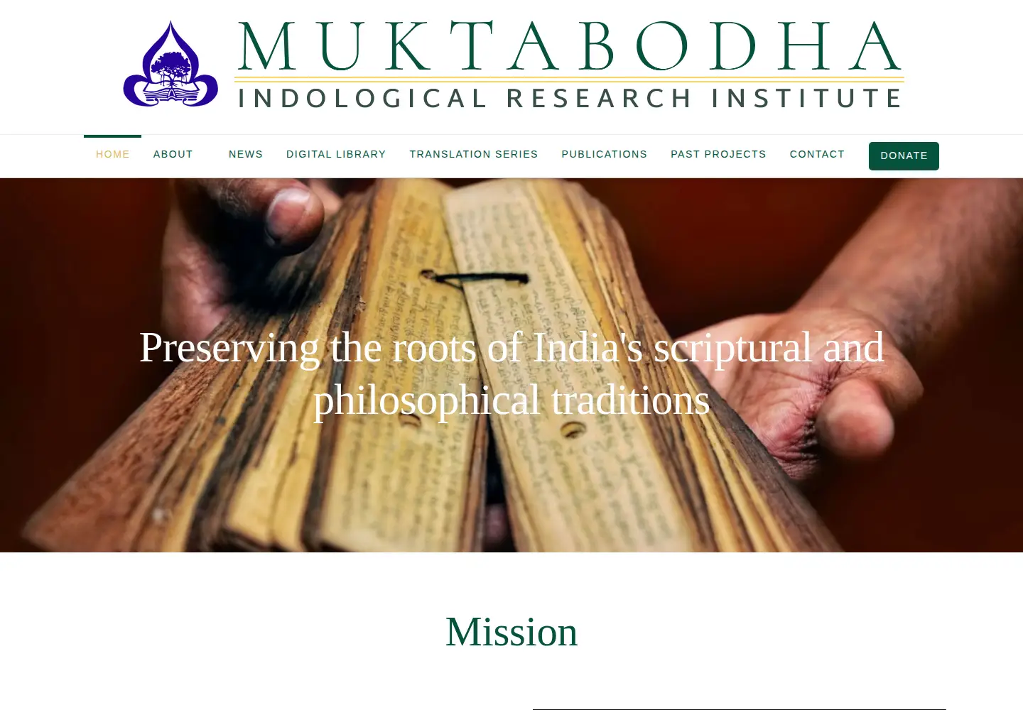 Captured homepage of muktabodha.org in the current scan