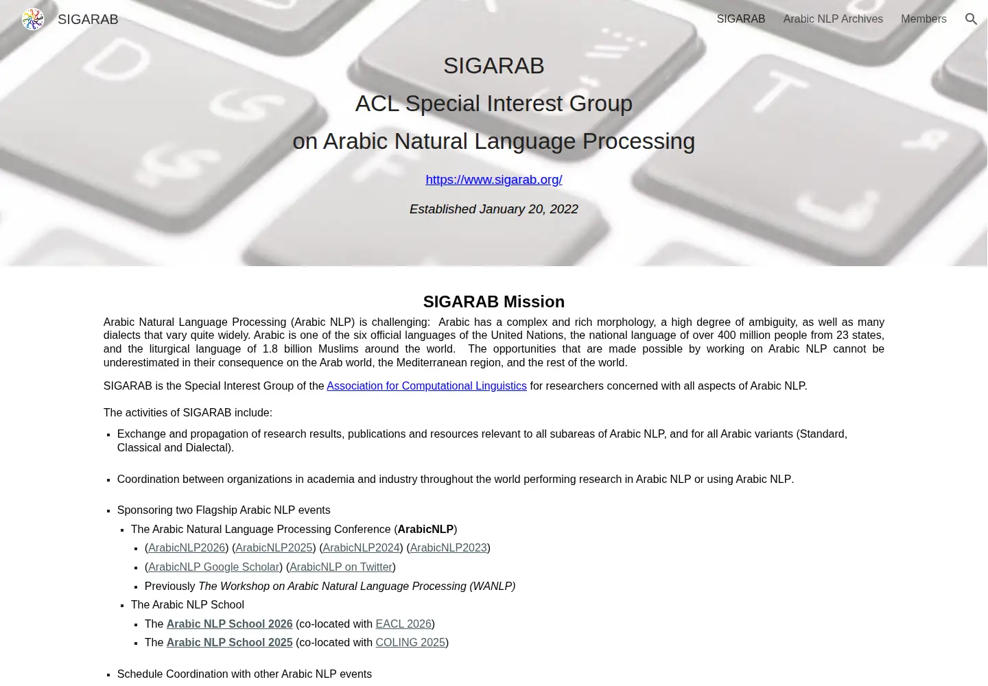 Screenshot of sigarab.org