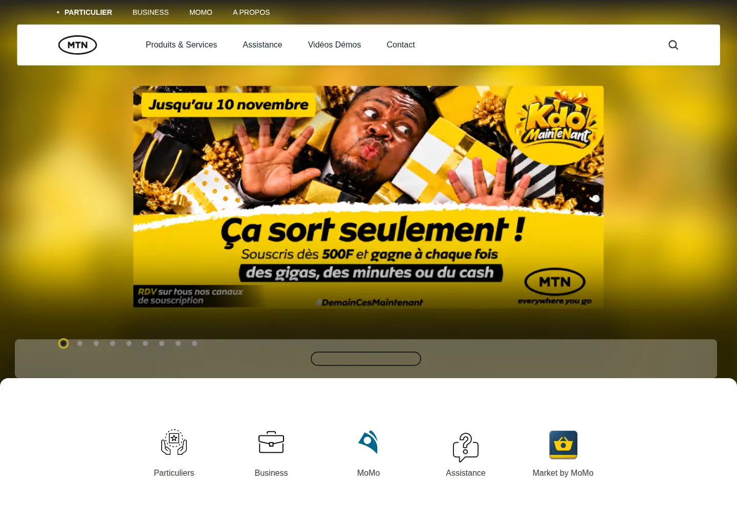 Screenshot of mtn.ci