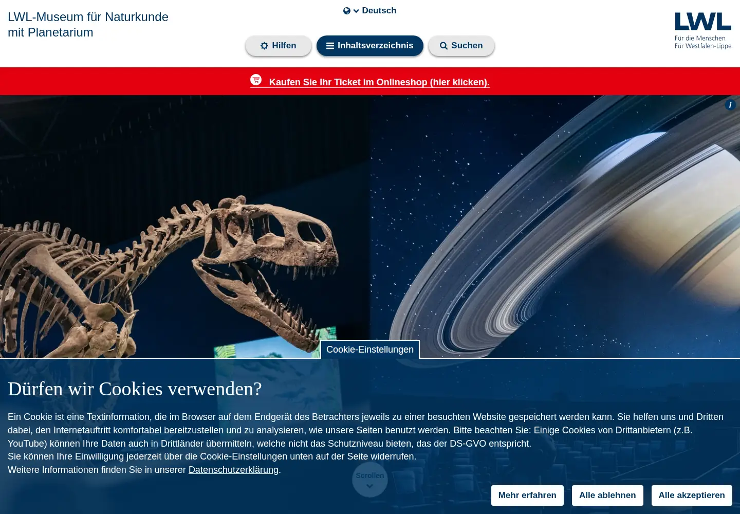 Screenshot of lwl-naturkundemuseum-muenster.de