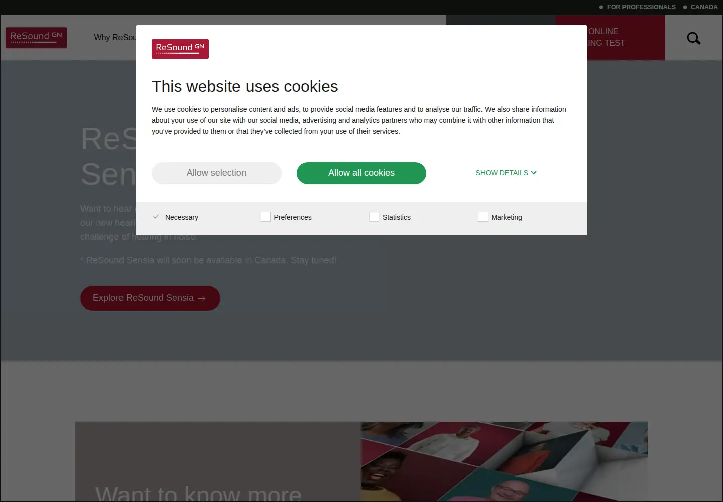Screenshot of resound.com