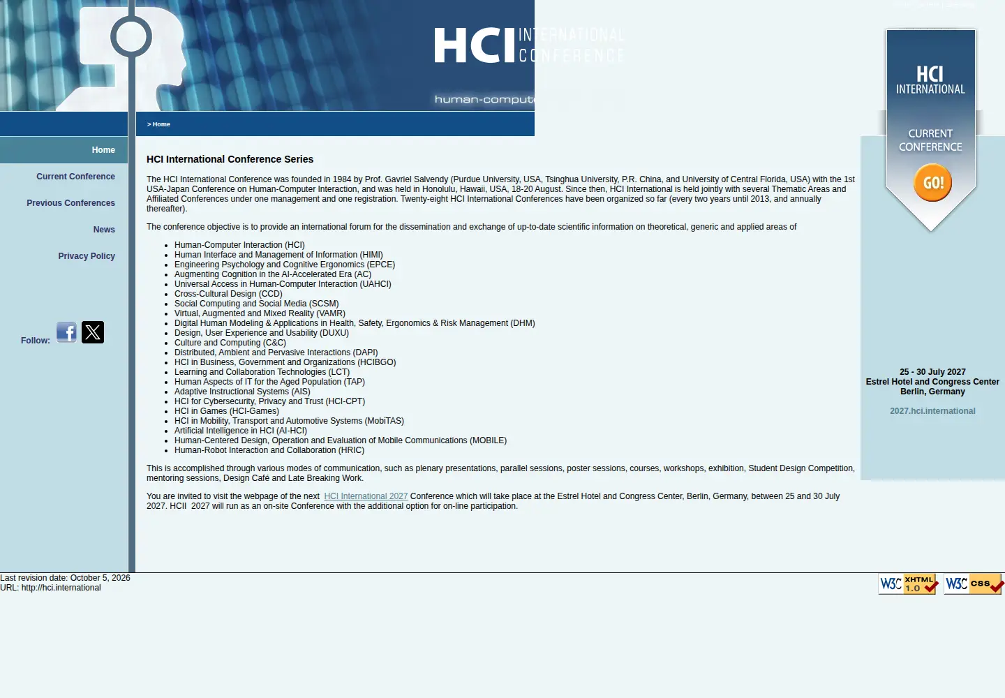 Screenshot of hci.international