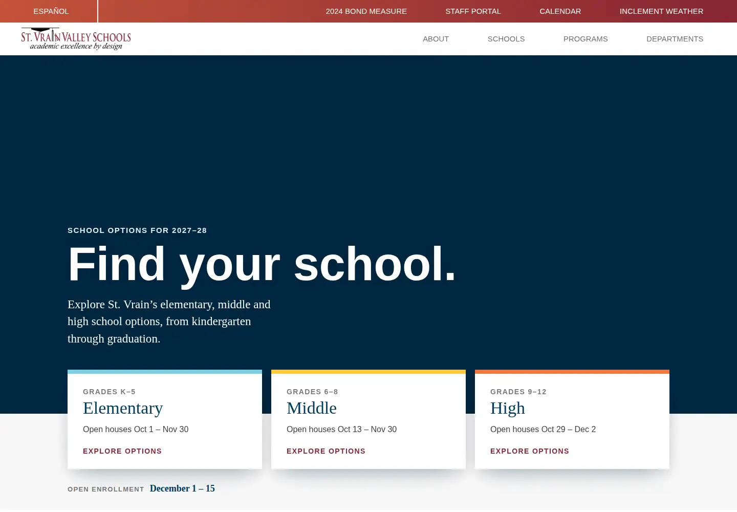 Captured homepage of svvsd.org in the current scan