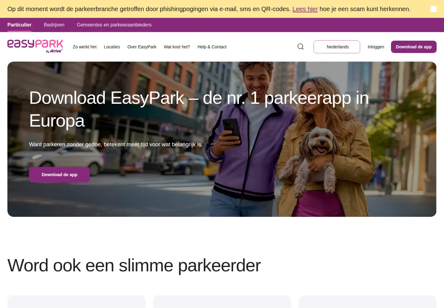 Screenshot of easypark.com