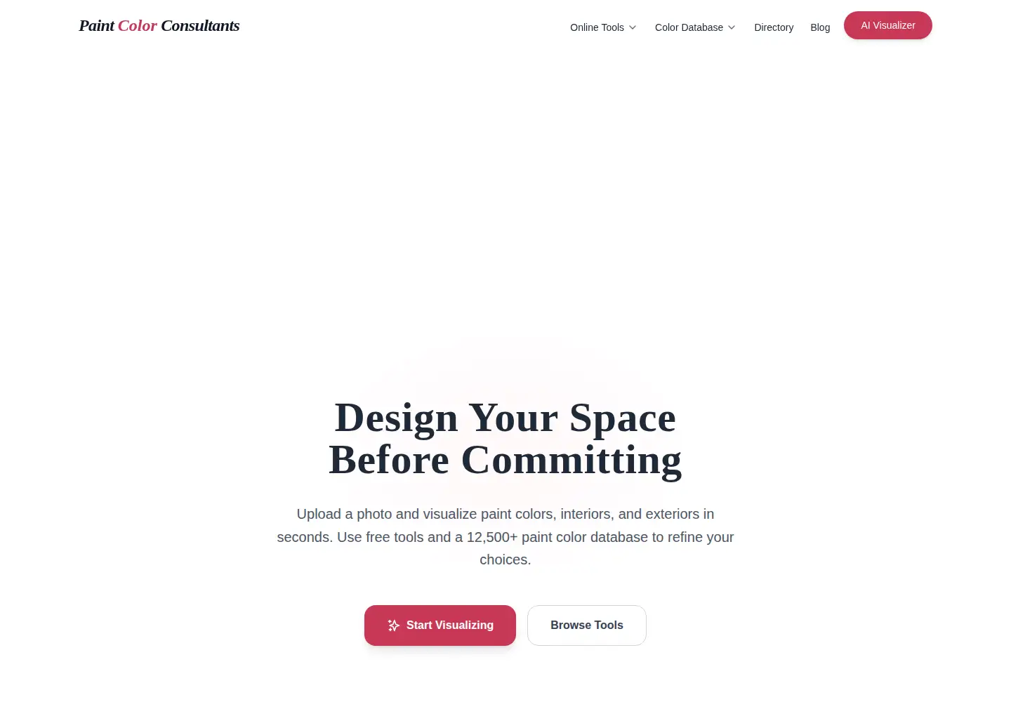 Screenshot of paintcolorconsultants.com