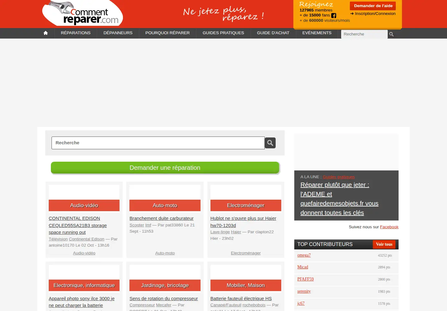 Screenshot of commentreparer.com