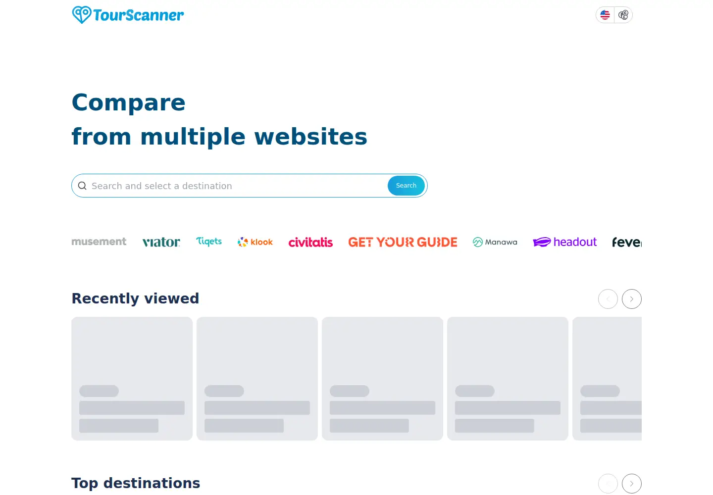 Screenshot of tourscanner.com