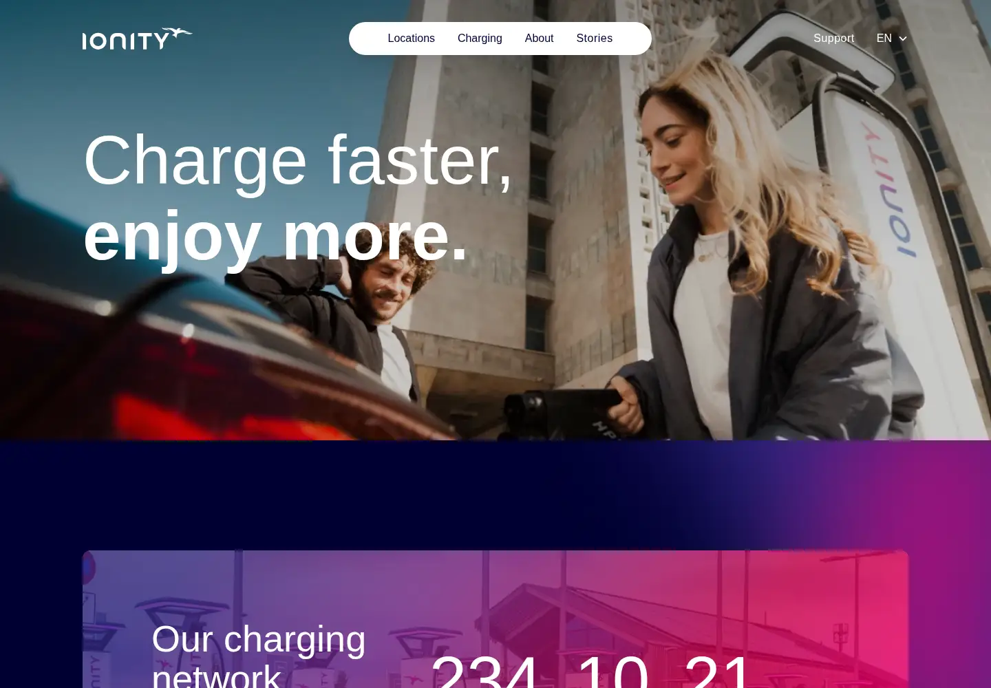 Screenshot of ionity.eu