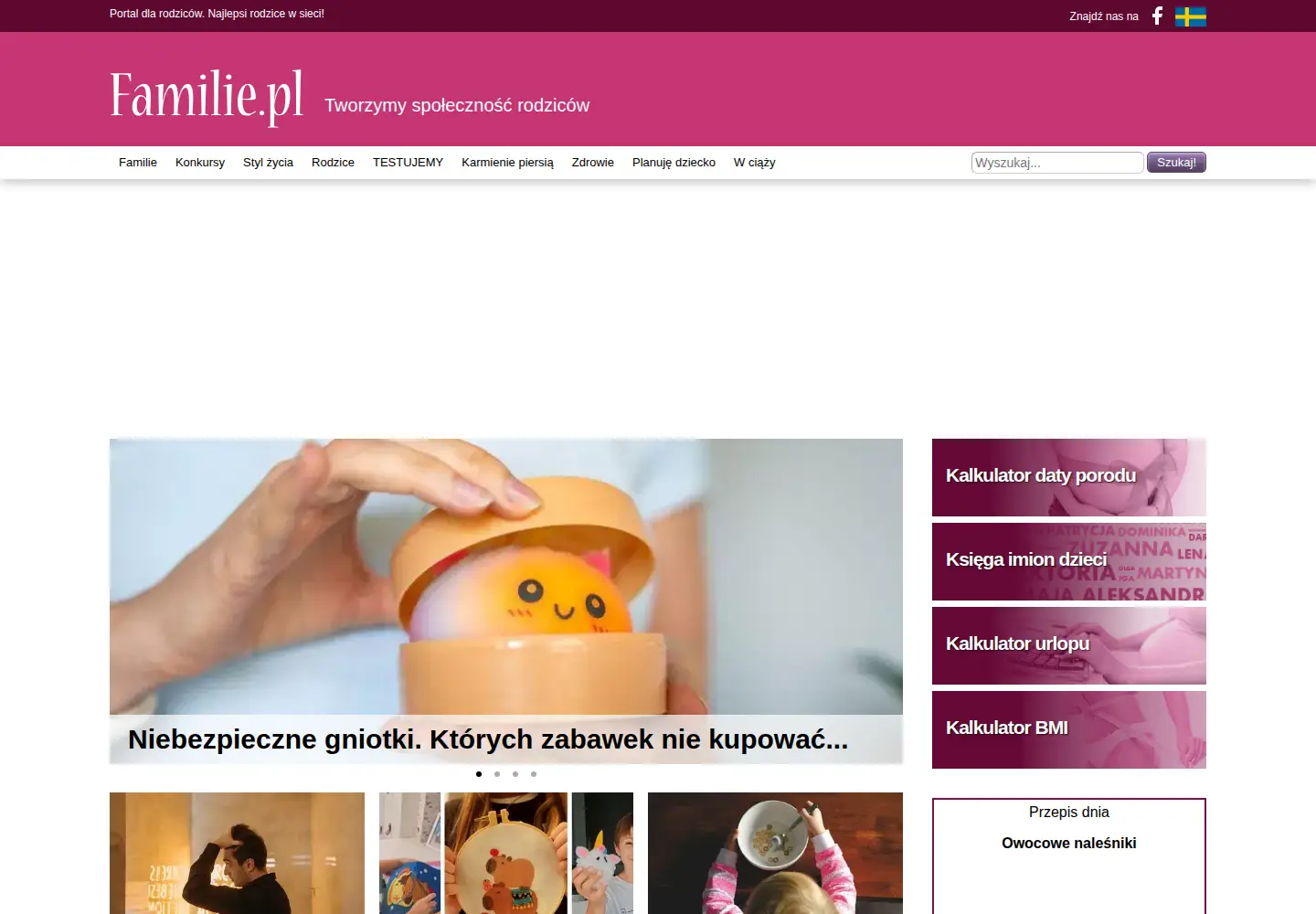 Captured homepage of familie.pl in the current scan