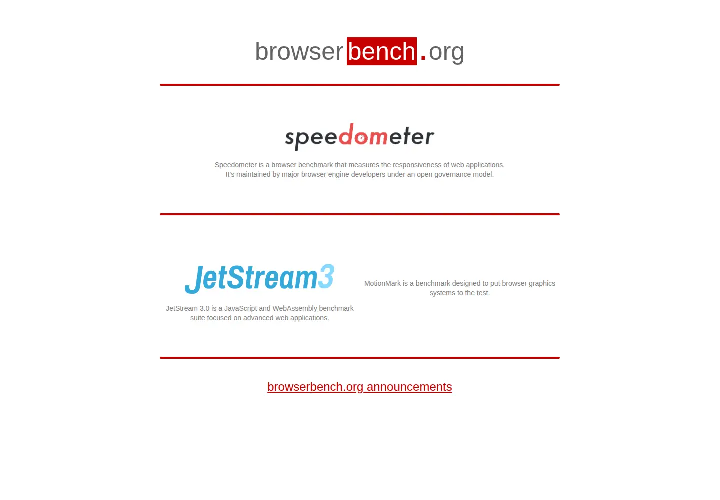 Screenshot of browserbench.org