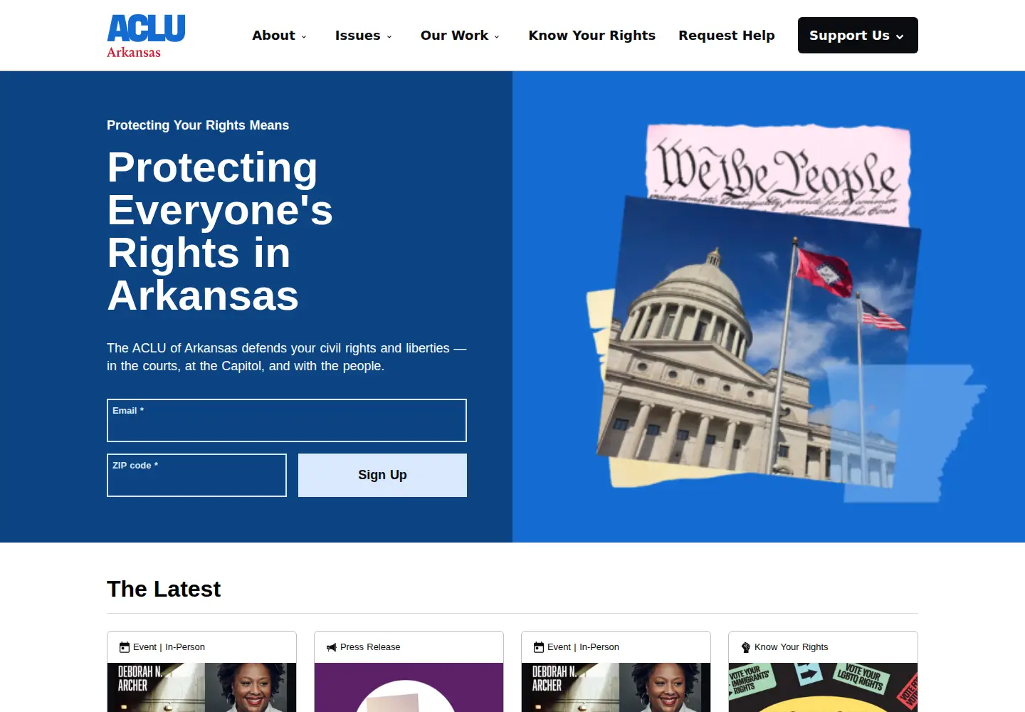 Screenshot of acluarkansas.org