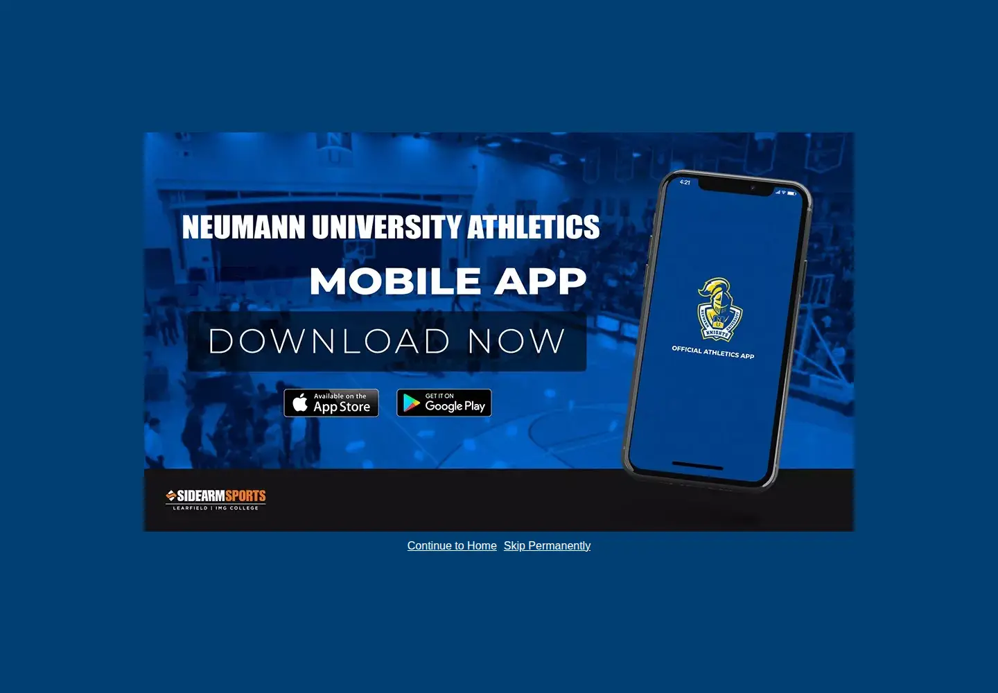 Screenshot of neumannathletics.com