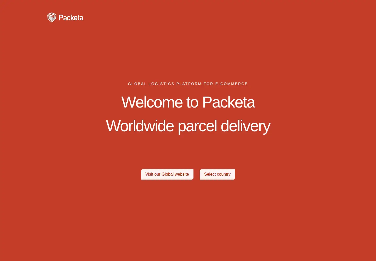 Captured homepage of packeta.com in the current scan