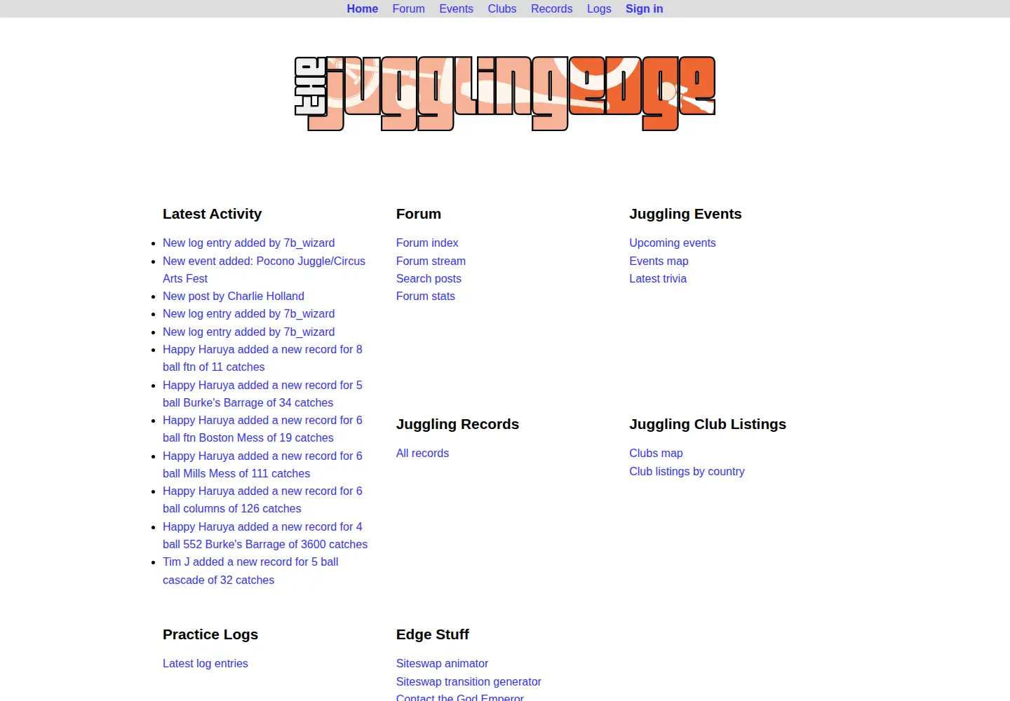 Screenshot of jugglingedge.com