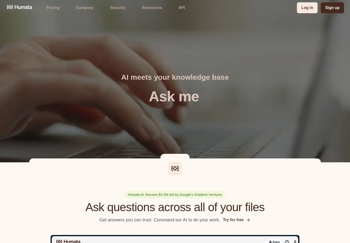 Screenshot of humata.ai