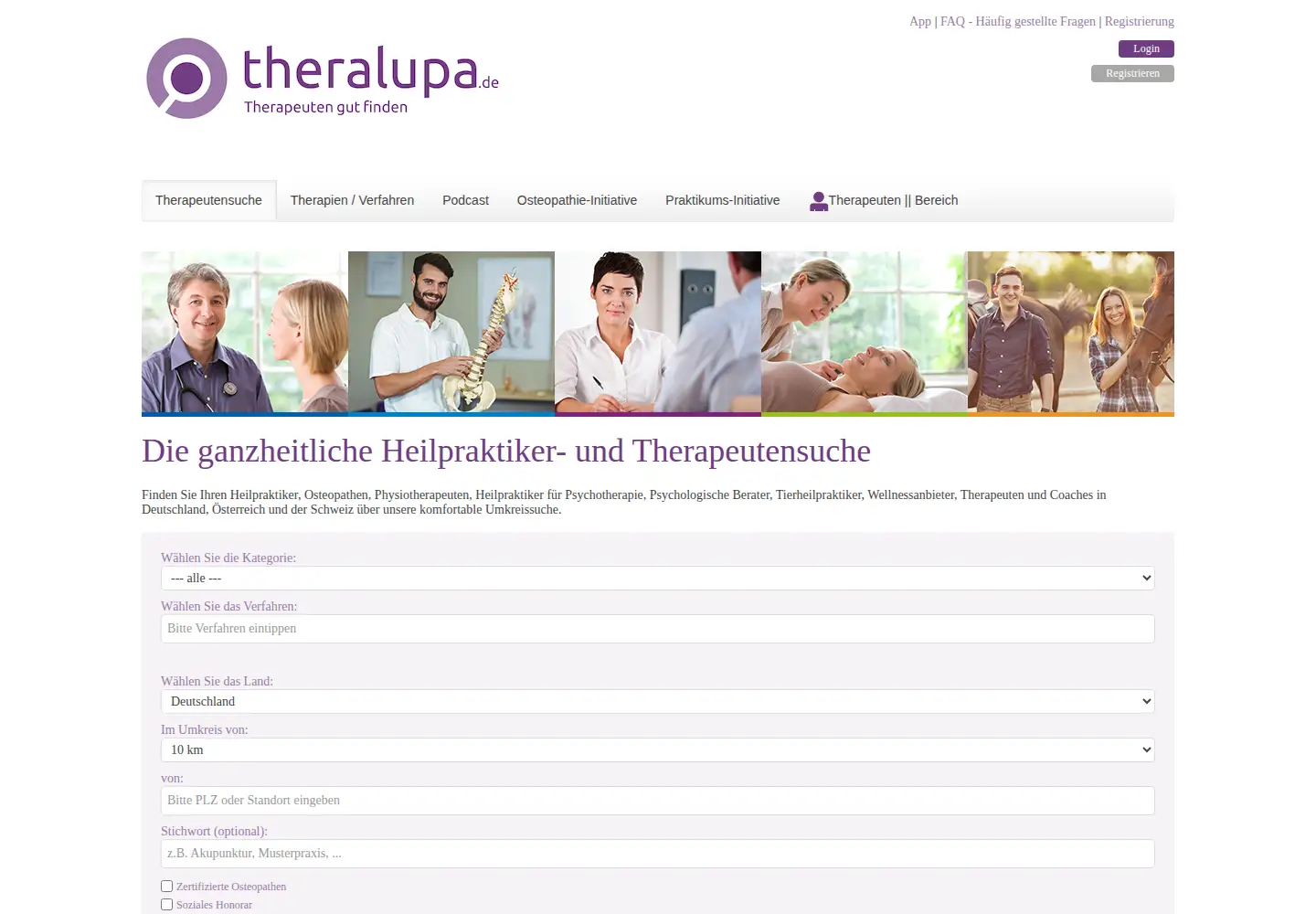 Screenshot of theralupa.de