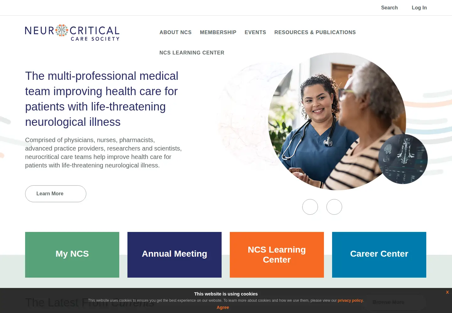 Screenshot of neurocriticalcare.org
