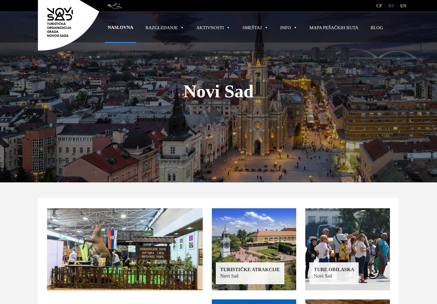 Screenshot of novisad.travel