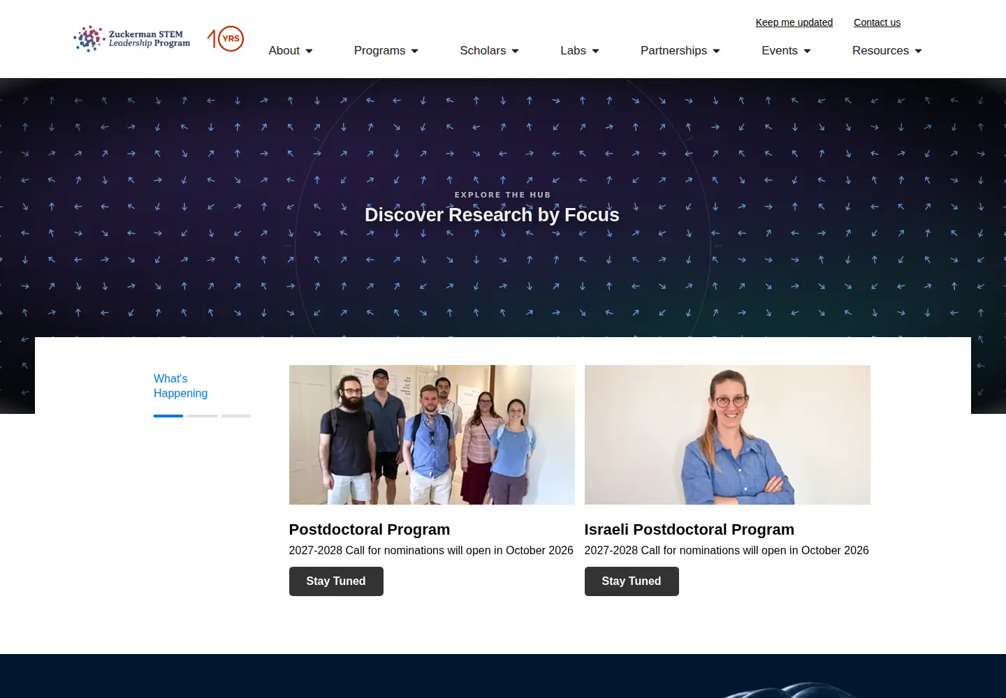Screenshot of zuckermanstem.org
