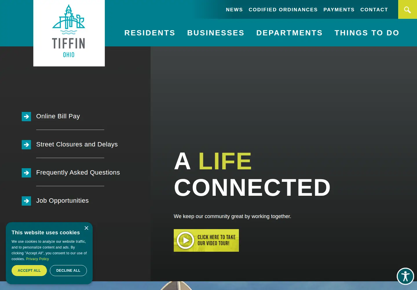 Screenshot of tiffinohio.gov