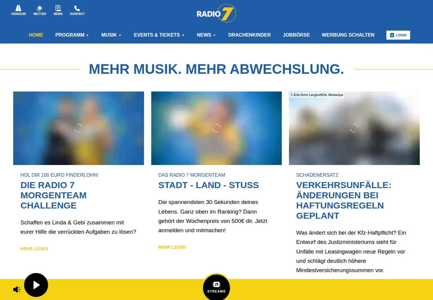 Screenshot of radio7.de