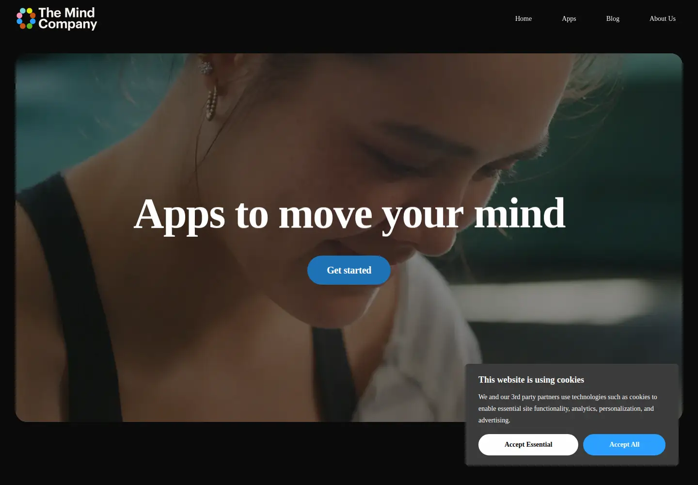 Captured homepage of themindcompany.com in the current scan
