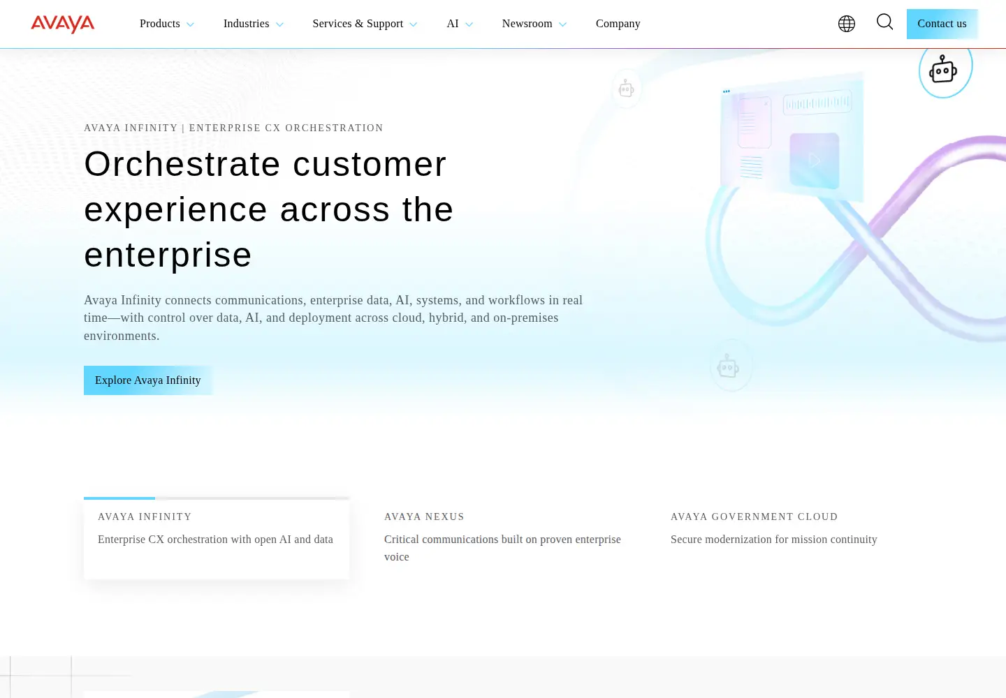 Screenshot of avayacloud.com