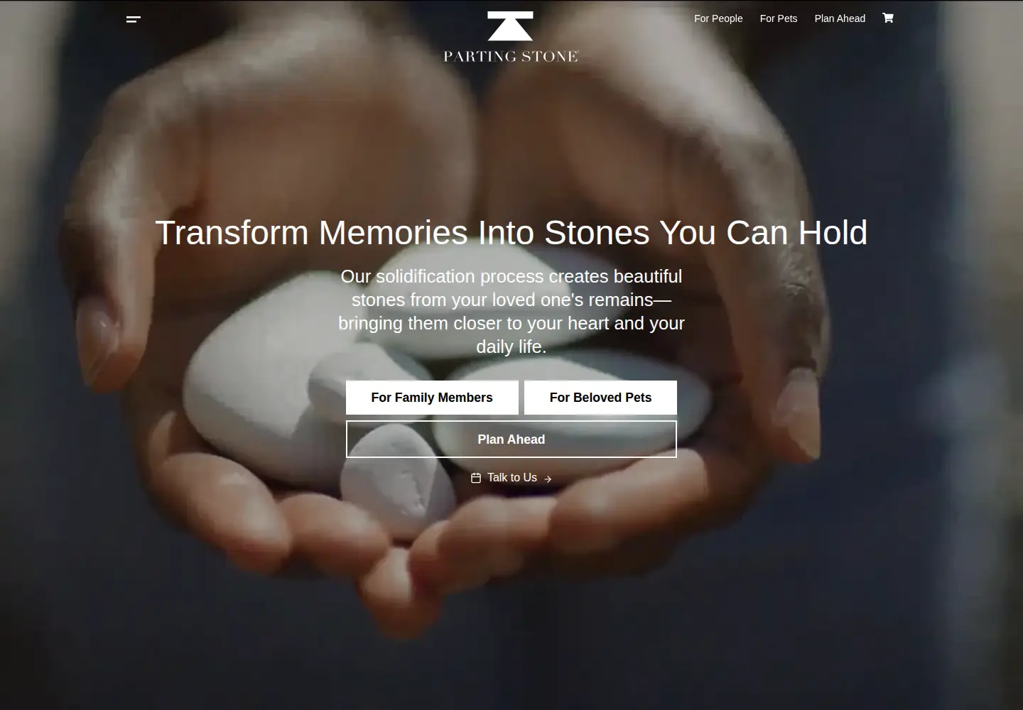 Captured homepage of partingstone.com in the current scan