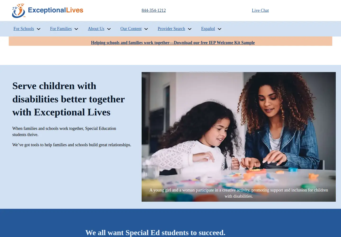 Captured homepage of exceptionallives.org in the current scan