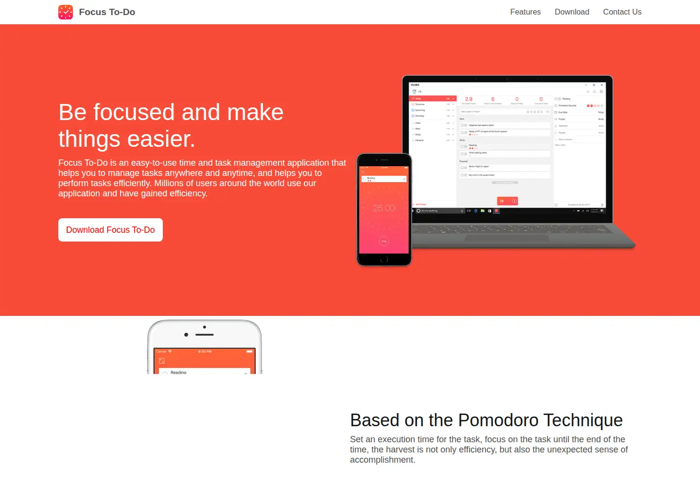 Screenshot of focustodo.cn