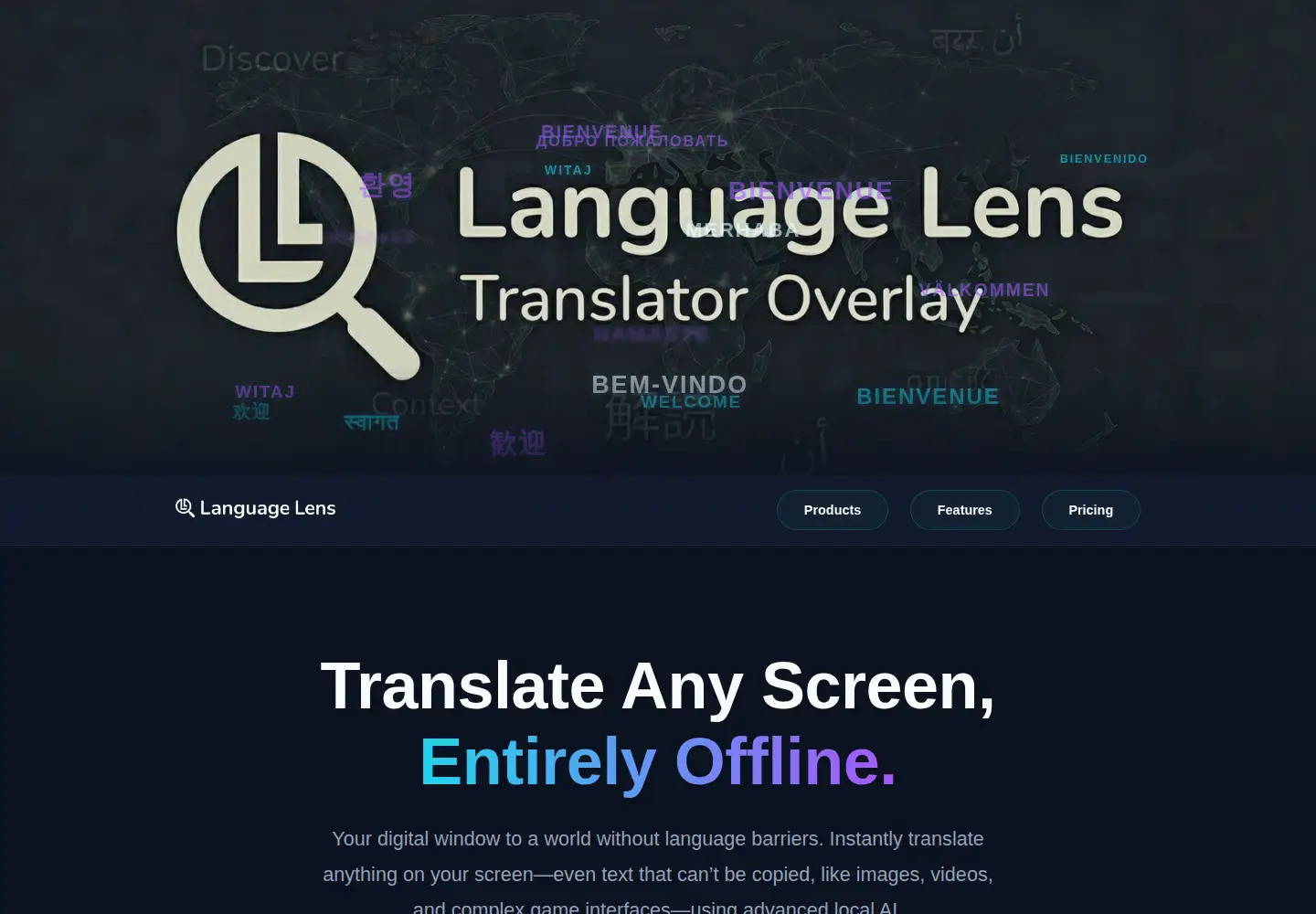 Screenshot of languagelens.world