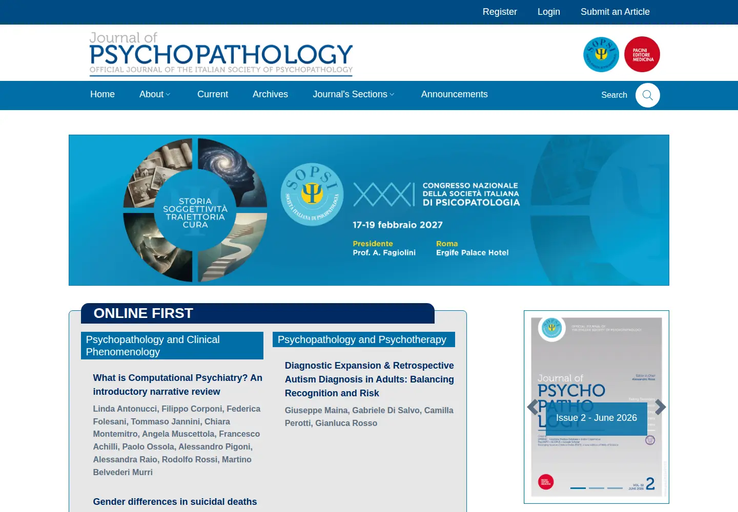 Screenshot of jpsychopathol.it