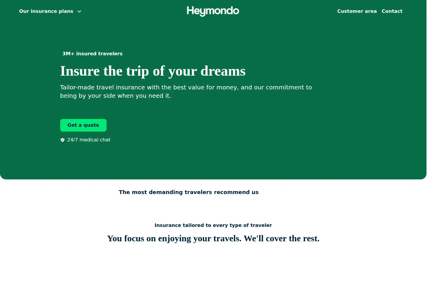 Screenshot of heymondo.com