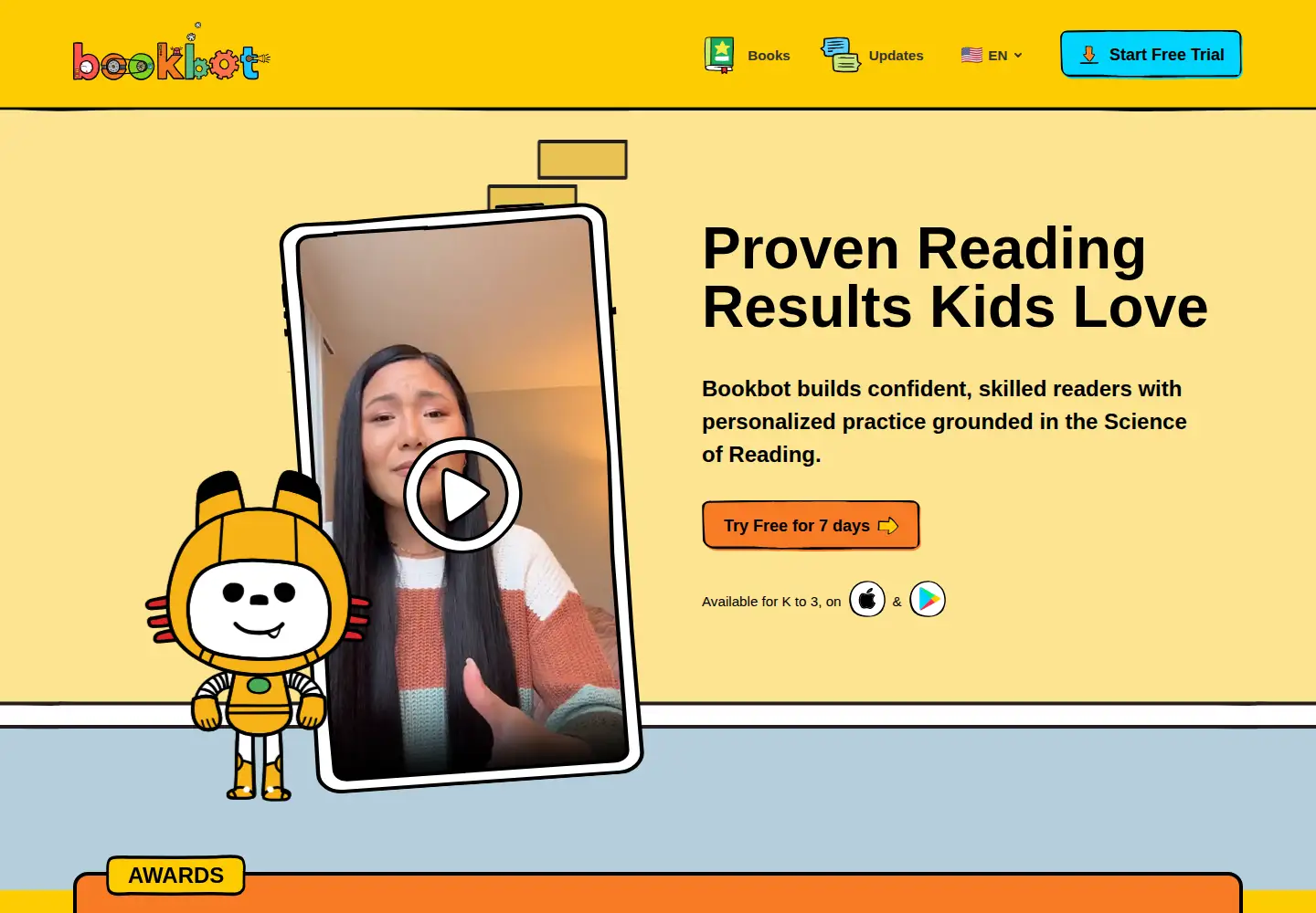 Screenshot of bookbotkids.com