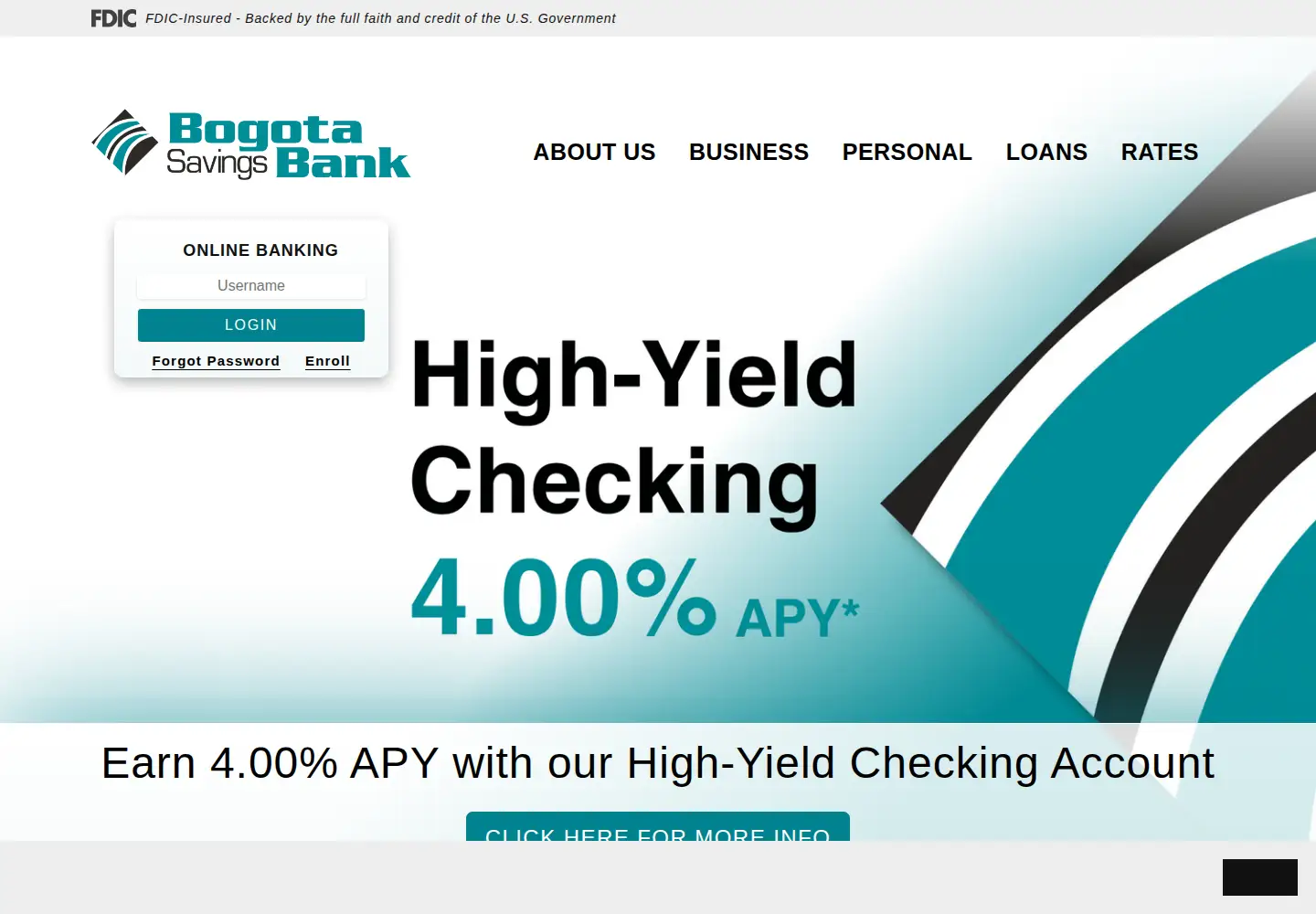 Screenshot of bogotasavingsbank.com