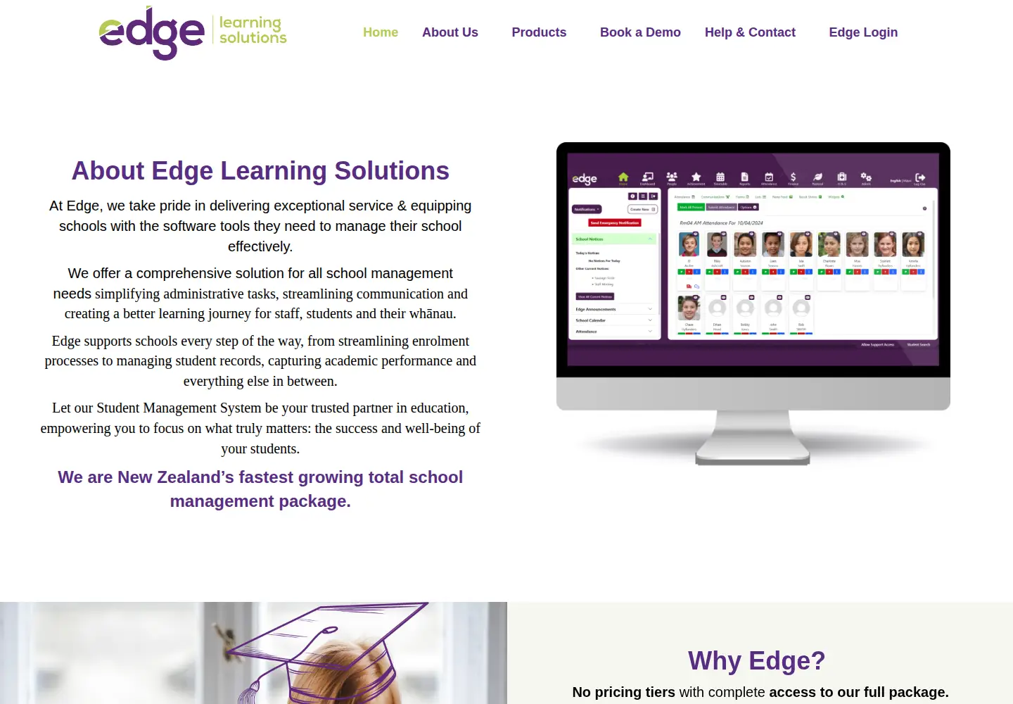 Screenshot of edgelearning.co.nz