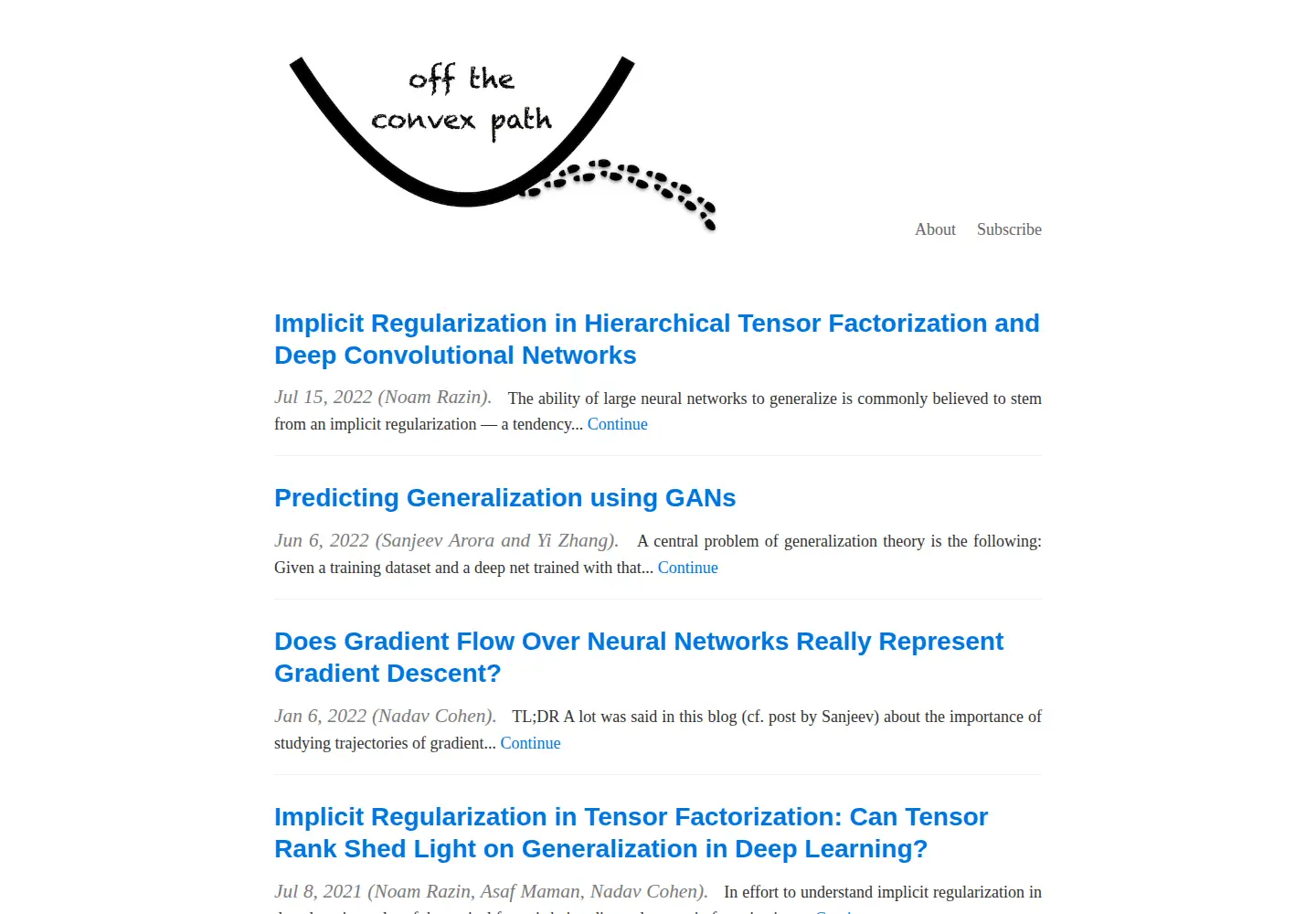 Screenshot of offconvex.org