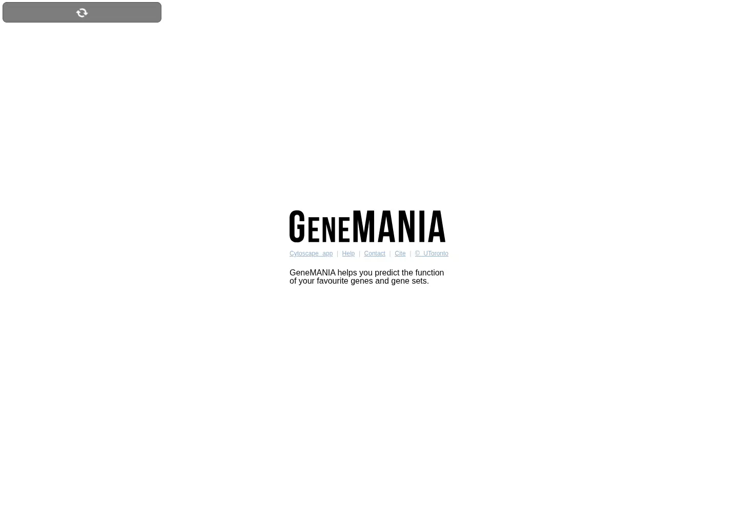 Captured homepage of genemania.org in the current scan