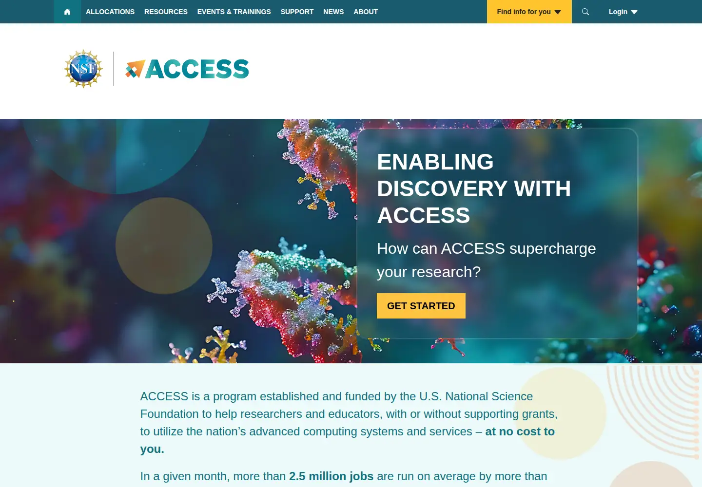 Screenshot of access-ci.org