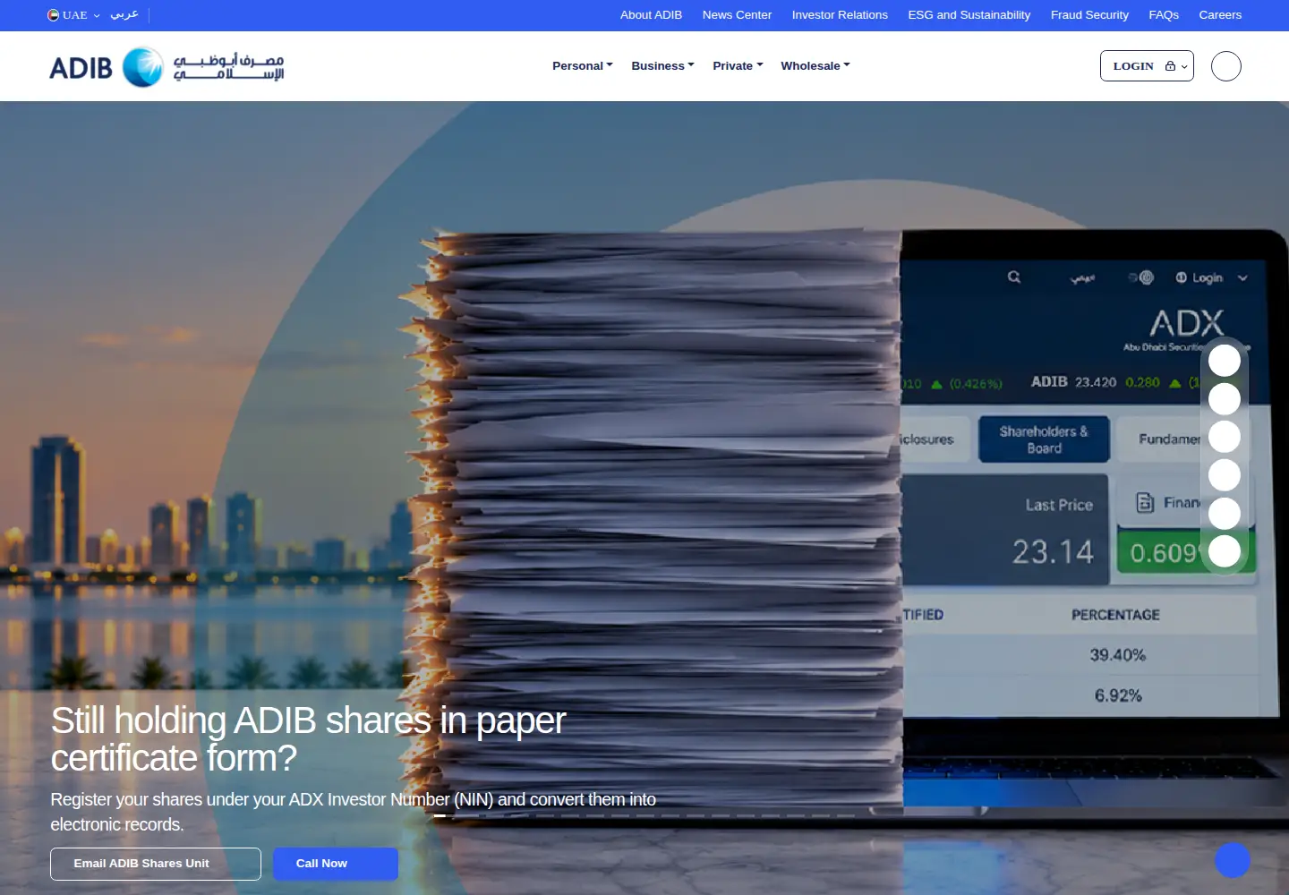 Screenshot of adib.ae
