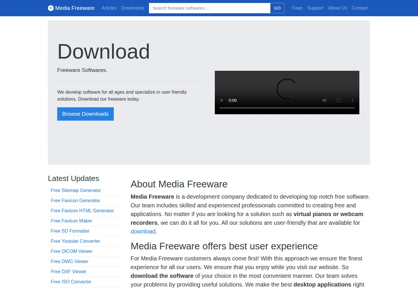 Screenshot of mediafreeware.com