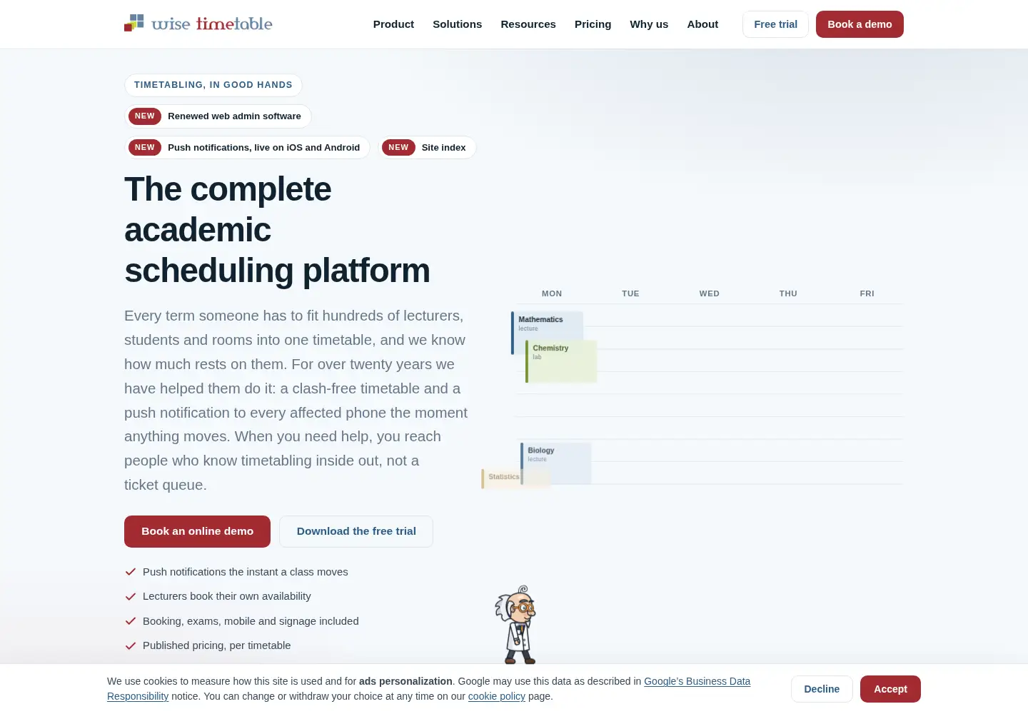 Captured homepage of wise-tt.com in the current scan