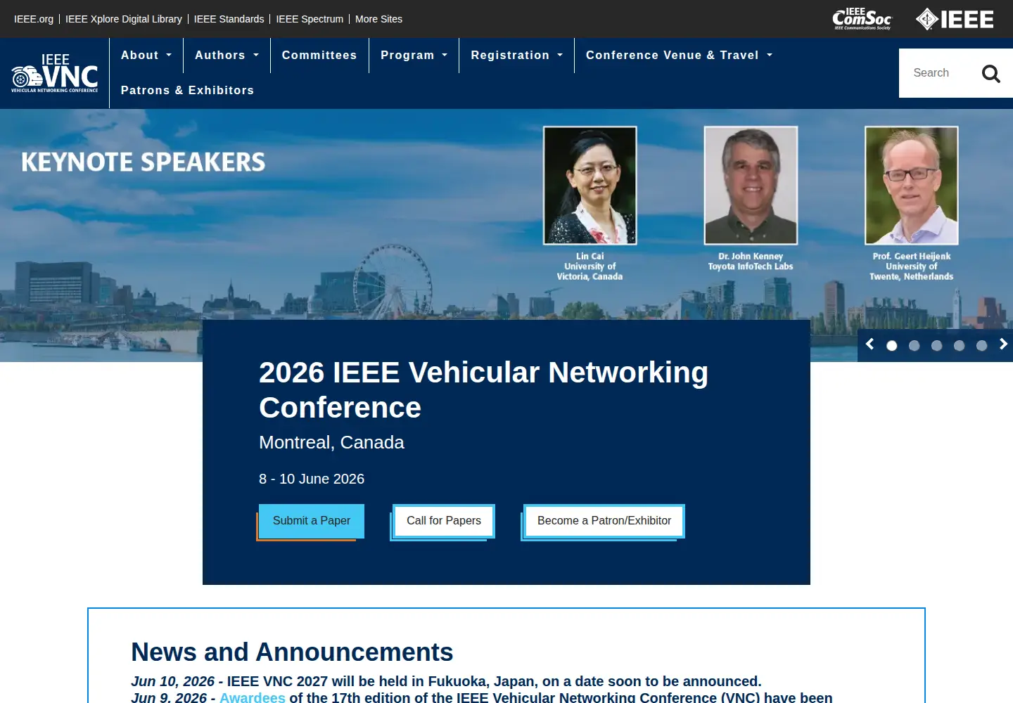 Captured homepage of ieee-vnc.org in the current scan