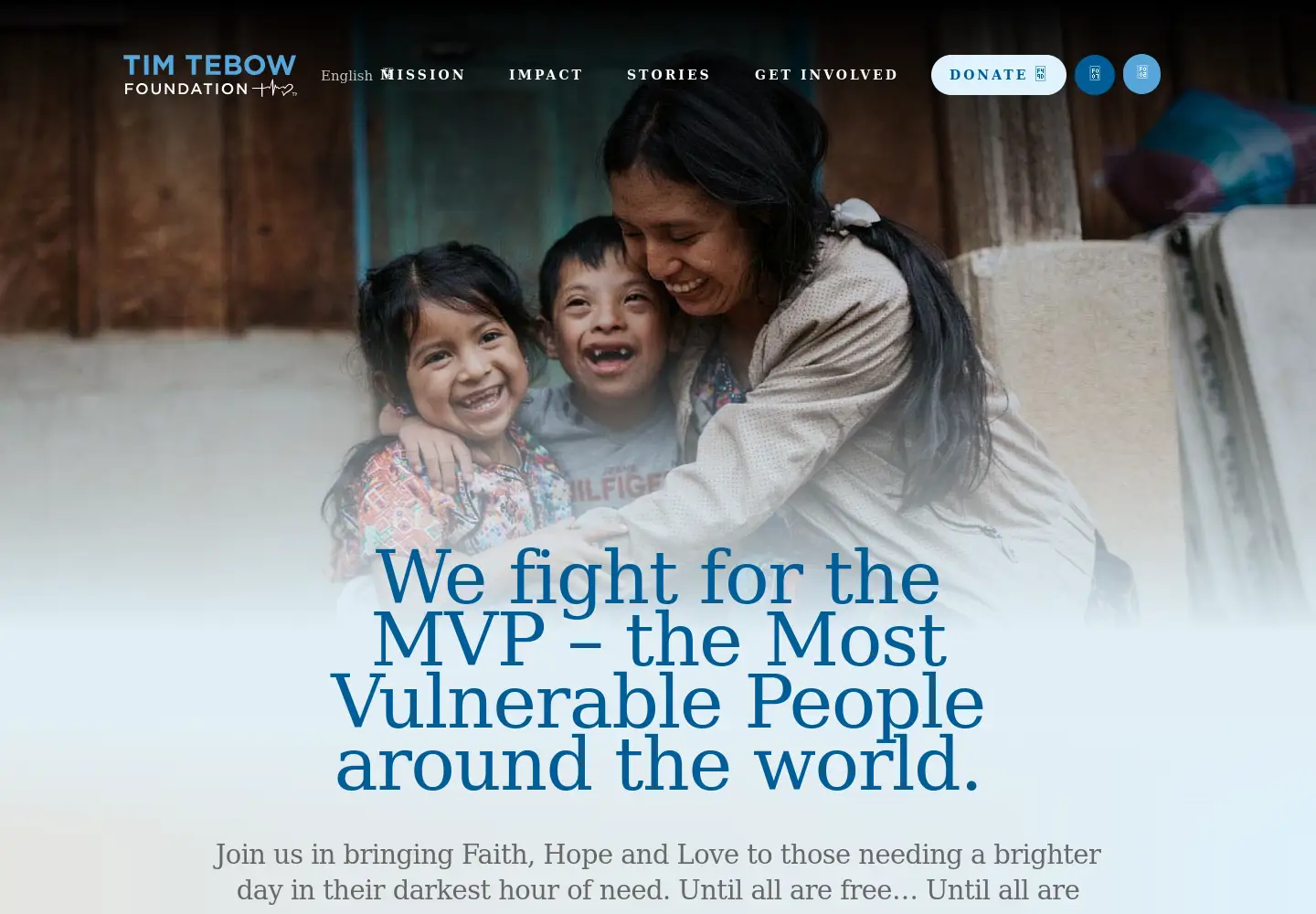 Screenshot of timtebowfoundation.org