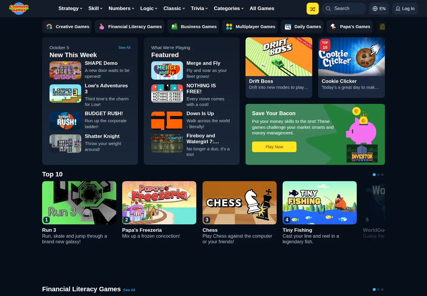 Screenshot of coolmath-games.com