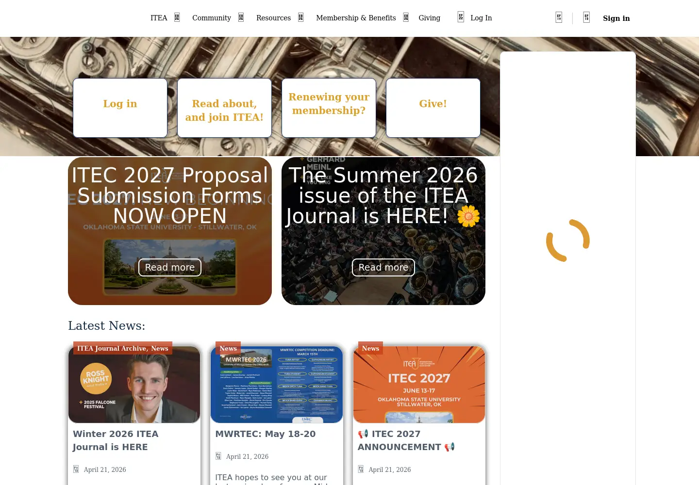 Screenshot of iteaonline.org