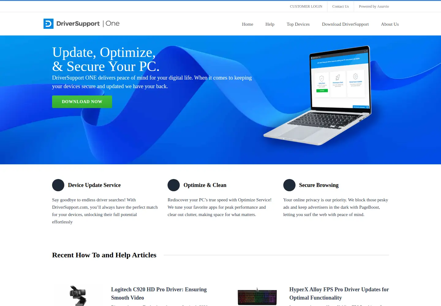 Screenshot of driversupport.com